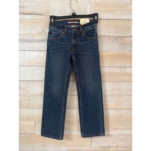Tommy Hilfiger Boys Revolution Slim Dark Wash Jeans Flap pocket Size 7 NWT